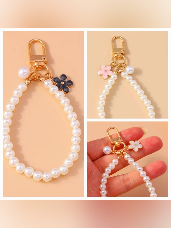 Accessories - Pearl Beaded Wristlet Charms/Keychains Three Pieces
